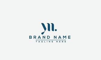 YM Logo Design Template Vector Graphic Branding Element.