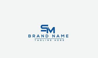 elemento de marca gráfico vectorial de plantilla de diseño de logotipo sm. vector