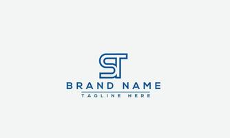 ST Logo Design Template Vector Graphic Branding Element.