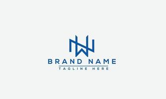 NW Logo Design Template Vector Graphic Branding Element.