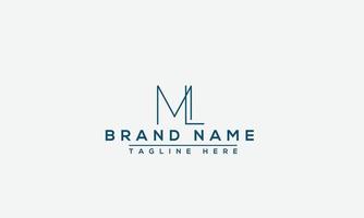ML Logo Design Template Vector Graphic Branding Element.