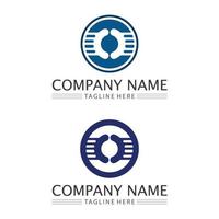 O logo Business Technology circle logo and symbols Vector Design Graphic