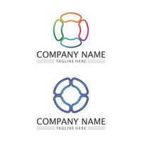 O logo Business Technology circle logo and symbols Vector Design Graphic