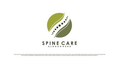 Chiropractic logo design for spine care logo or clinic icon with creative concept Premium Vector