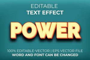 Power text effect, easy to edit vector