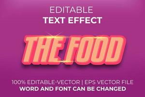 el efecto de texto de comida, fácil de editar vector