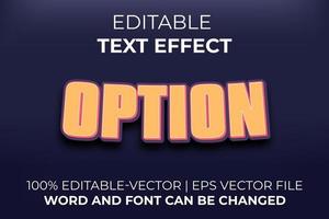 Option text effect, easy to edit vector