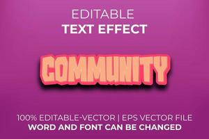 efecto de texto comunitario, fácil de editar vector