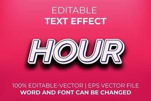 Hour text effect, easy to edit vector