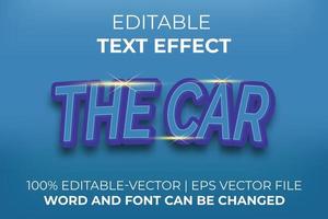 The Car text effect, easy to edit vector