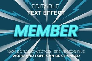 efecto de texto de miembro, fácil de editar vector