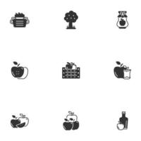 conjunto de iconos de manzana. elementos de vector de símbolo de paquete de manzana para web de infografía