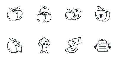 apple icons set . apple pack symbol vector elements for infographic web