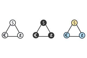 iconos de cambio de moneda símbolo elementos vectoriales para web infográfico vector