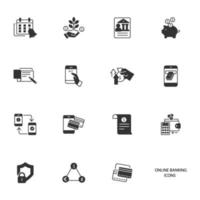 Online banking icons set . Online banking pack symbol vector elements for infographic web