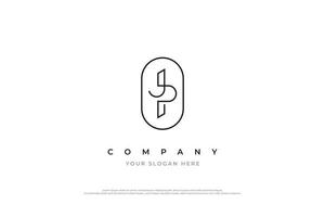 Minimal Initial Letter JP Logo or PJ Monogram Logo Design Vector