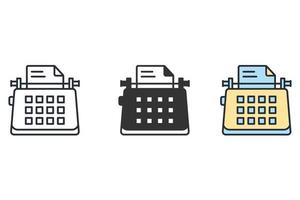 iconos de máquina de escribir símbolo elementos vectoriales para web infográfico vector