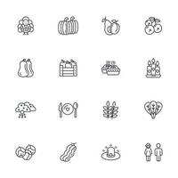 Thanksgiving Day icons set . Thanksgiving Day pack symbol vector elements for infographic web