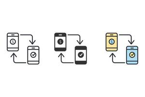 transfiere fondos iconos símbolo elementos vectoriales para infografía web vector