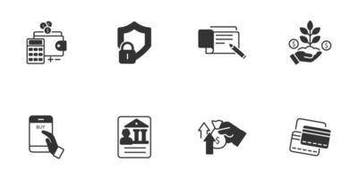 Online banking icons set . Online banking pack symbol vector elements for infographic web