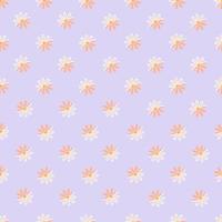 Seamless pattern with flowers on a lilas background. vector