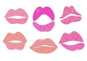 un conjunto de lindos labios dibujados al estilo garabato. vector