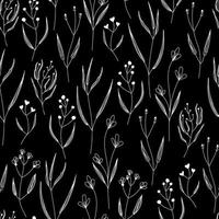 seamless vector graphic pattern with small flowers on a dark background. Sophisticated cute and simple pattern for fabric, greeting cards