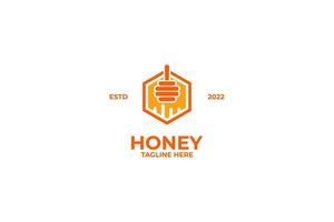 Flat honey logo design vector illustration idea