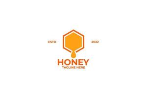 Flat honey logo design vector illustration idea