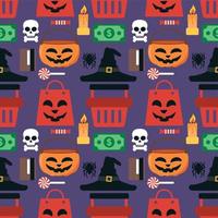 Halloween seamless sale flat violet vector