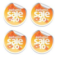 Set with sale autumn stickers vector