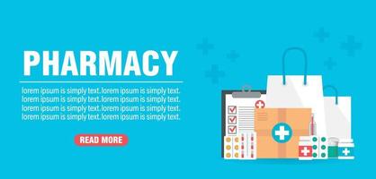 Pharmacy concept design flat banner vector