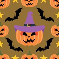 Halloween background seamless with Pumpkin vector