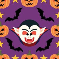 Halloween background seamless with Dracula vector