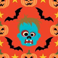 Halloween background seamless with Zombie vector