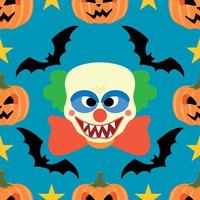 Halloween background seamless with Clown vector