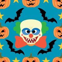 Halloween background seamless with Clown vector