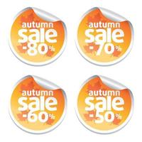 Set with autumn sale stickers vector