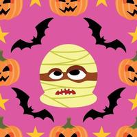 Halloween background seamless with Mummy vector