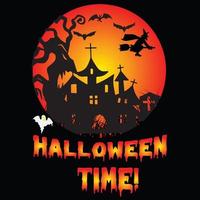 camiseta de halloween tiempo de halloween vector