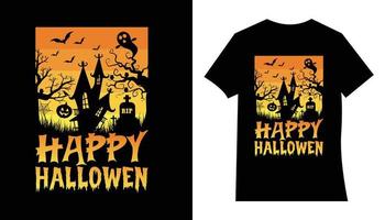 vector de diseño de camiseta feliz halloween