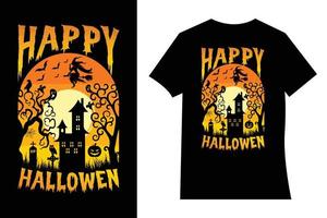 vector de diseño de camiseta feliz halloween