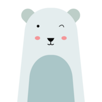 Cute polar bear flat design. Animal character png