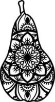 Pear Mandala Print Background vector