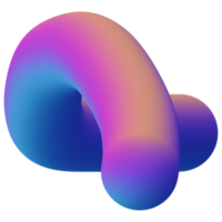 3d fluid amorphous in gradient multiple colors. png