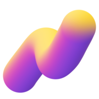 3d fluid amorphous in gradient multiple colors. png