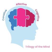 trilogía de la mente cognitiva, afectiva, conativa vector