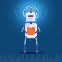 Robot With Artificial Intelligence AI Vector Illustration Graphics