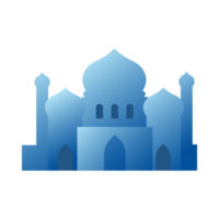 illustration of islamic mosque with moon and star decoration png