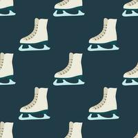 Seamless pattern with ice skates. Flat vector illustration